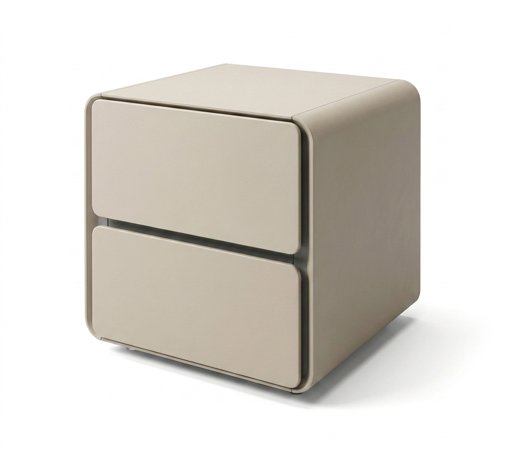 Mesa de Cabeceira Elegante Cinza Glaciar | Detalhe em Quarto Premium | BeInside