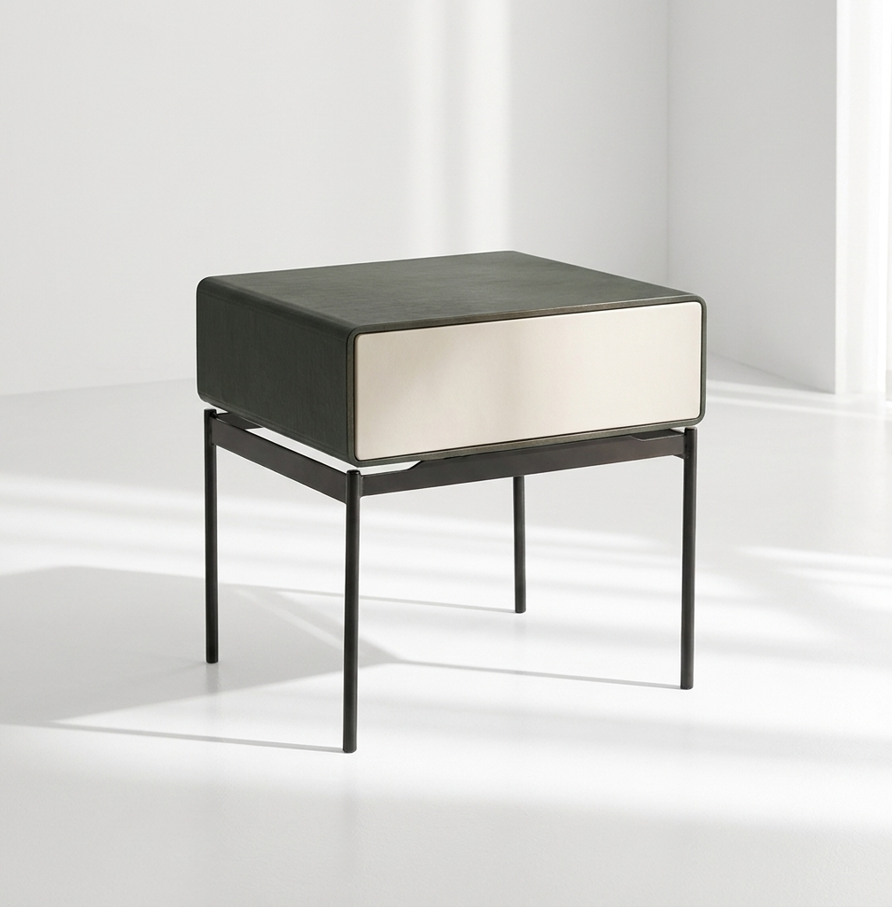 Mesa de Cabeceira com Prateleira Bege | Mobiliário Quarto com Arrumação Escandinavo | BeInside